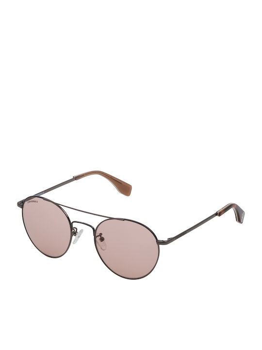 Converse Unisex Sunglasses with Gray Metal Frame and Brown Lens