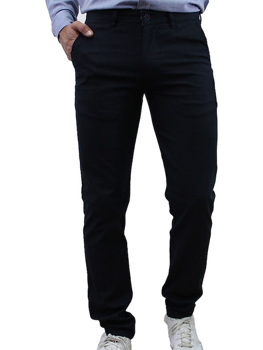 Dors Men's Trousers Chino Elastic Navy Blue