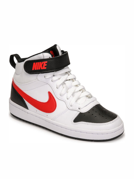 Nike Court Borough Mid Παιδικά Sneakers High με Σκρατς Λευκά