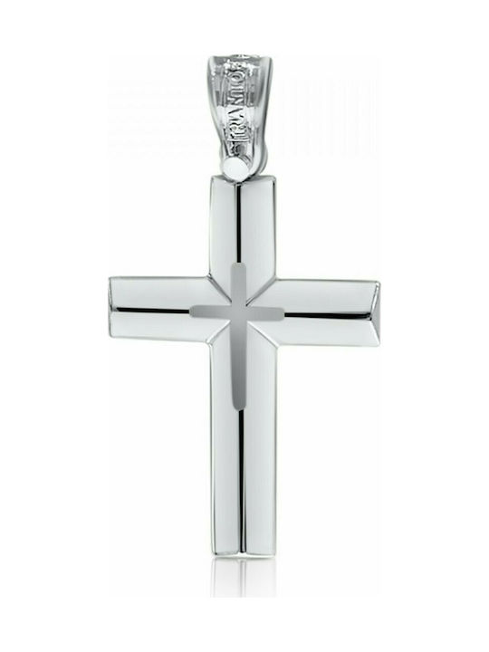 Triantos White Gold Cross 14K