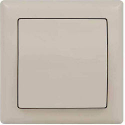 Mutlusan Daria Recessed Electrical Lighting Wall Switch with Frame Basic Medium Aller Retour Ecru