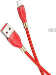 Hoco U92 Gold collar Geflochten USB-A zu Lightning Kabel Rot 1.2m (HC-U92LR)