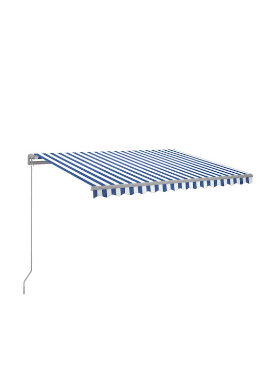vidaXL Τέντα Βεράντας με Led Μπλε / Λευκό 3x2.5m