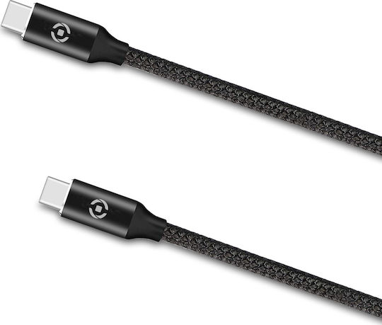 Celly Braided USB 2.0 Cable USB-C male - USB-C 100W PD Μαύρο 1m USBCUSBCPDBK