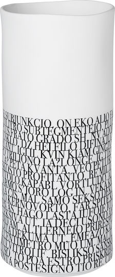 Rader Vase aus Porzellan Text Weiß Abmessung Φ7.5xΥ18cm