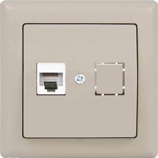 Mutlusan Daria Complete Single Telephone Socket Beige 1xRJ12 10280