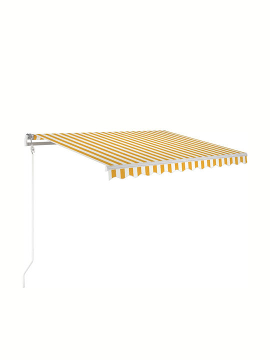 vidaXL Τέντα Βεράντας Κίτρινο / Λευκό 3.5x2.5m