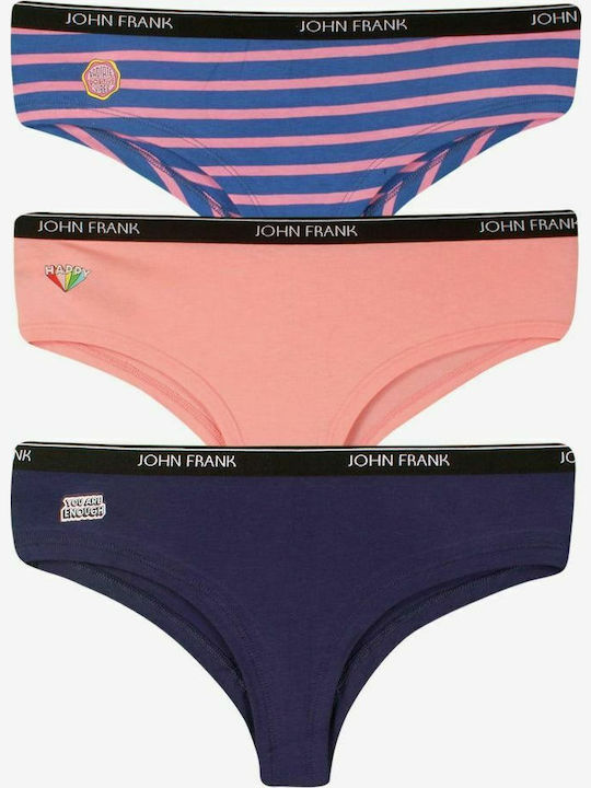 Good Vibes Βαμβακερά Women's Slip 3Pack Pink/Blue