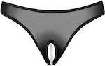 Underneath Jade Crotchless Sheer Thong Femei Sexy Șir de caractere cu decupaje Black UN-P009-BLK-SM