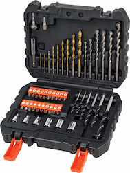 Black & Decker Σετ 50 Τρυπάνια Τιτανίου για Δομικά Υλικά, Μέταλλο και Ξύλο