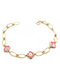 14K Gold bracelet with pink eyes