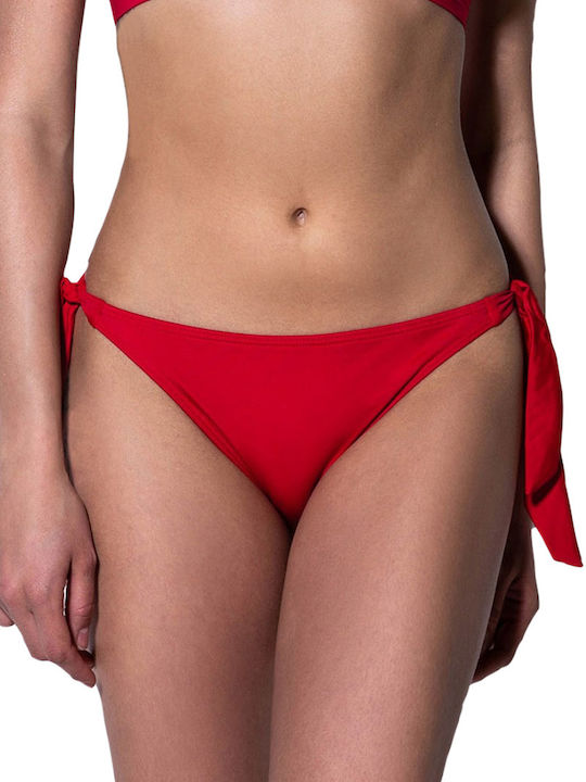 Bluepoint Bikini Slip με Κορδονάκια Κόκκινο