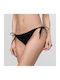 Bikini Slip με Κορδονάκια Μαύρο