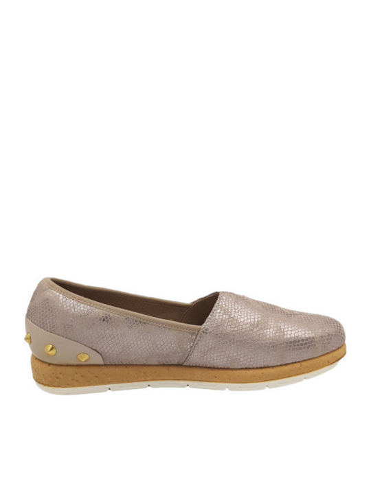Aerosoles Race Bamboo Δερμάτινα Γυναικεία Μοκασίνια σε Ασημί Χρώμα