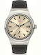 Swatch Непобедимо Мъжко часовник 42mm Хронограф Автоматичен с Черна кожена каишка