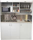 Silver ΚΣ160 Πολυκουζινάκι με Αριστερή Γούρνα 160x65x209cm Γκρι με Ρόζους
