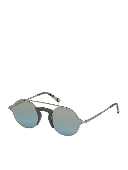 Web Sunglasses with Gray Metal Frame and Green Mirror Lens WE0247 09Q