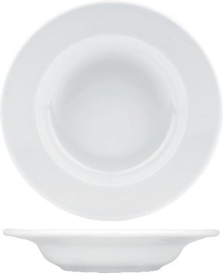 Ionia Filoxenia Plate Soup made of Porcelain White with Diameter 22cm 24pcs