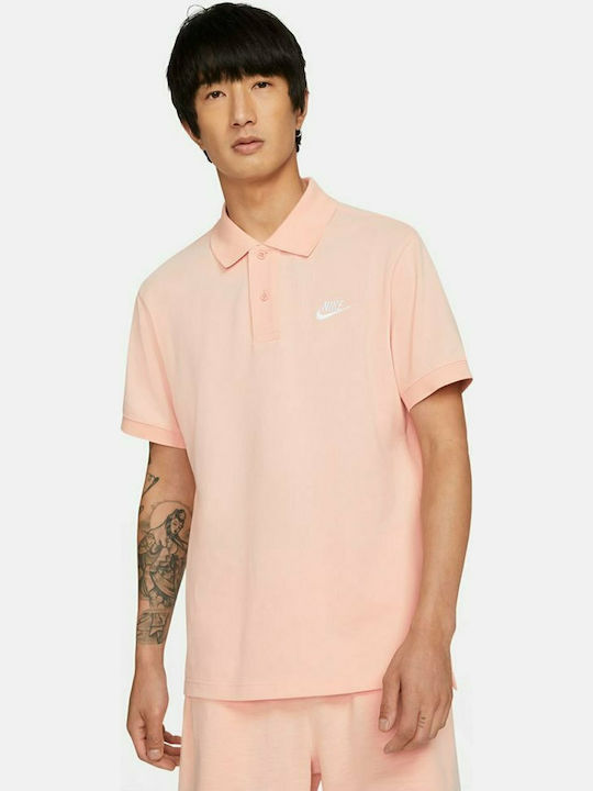 Nike Sportswear Club Essentials Ανδρική Μπλούζα Polo Κοντομάνικη Peach