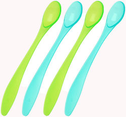 Kiokids Бебешки Комплект с Лъжици от Силикон за 4+ месеца Green cabbage 4бр 1674 Kiokids Бебешки Комплект с Лъжици от Силикон за 4+ месеца Green cabbage 4бр 1674