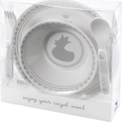 Bam Bam Feeding Set made of Plastic White 4pcs