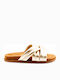 Inuovo Leather Crossover Women's Sandals Gold