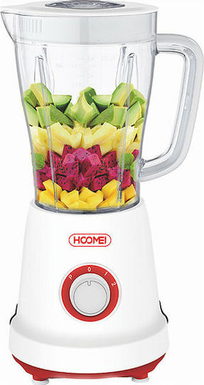 Hoomei Блендер с Пластмасова Каната 1,5 л 500W Червен HM-6725R