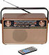 CMIK MK-621 Retro Φορητό Ραδιόφωνο Επαναφορτιζόμενο με Bluetooth και USB Καφέ