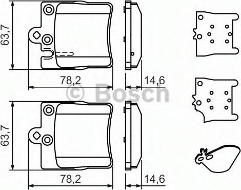Bosch Brake Pad Front 2pcs for Maserati 420 Mazda 2 Mercedes-Benz 420 Rover 420 Mercedes-Benz