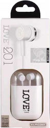 Love EV-201 In-ear Handsfree με Βύσμα 3.5mm Λευκό