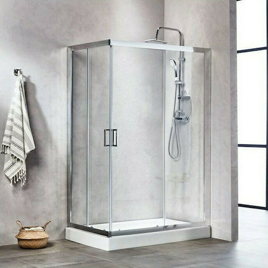 Tema Duschkabine mit Schiebetür 80x100x180cm Klarglas
