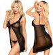 Penthouse After Sunset Set Sexy Babydoll Black