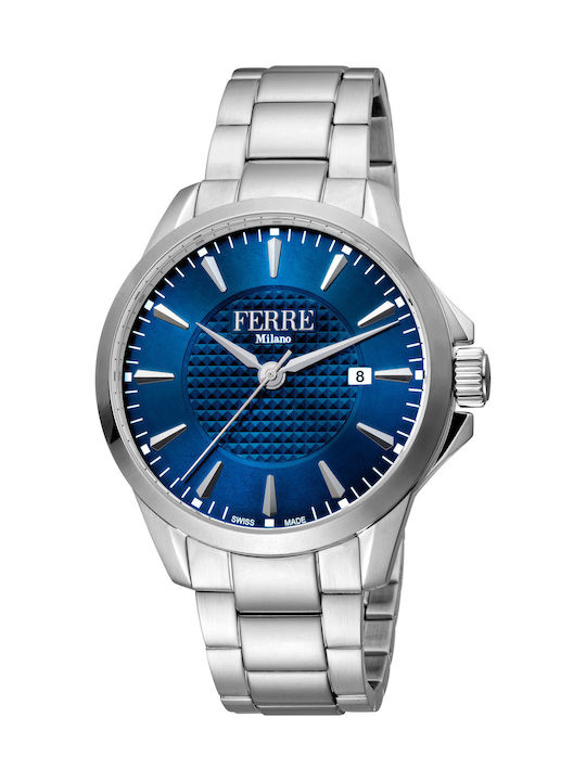 Ferre Milano Watch Battery with Silver Metal Bracelet