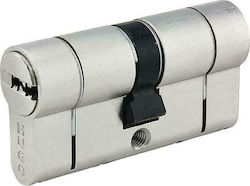 Hugo Locks Lock Cylinder Security GR 3.5S 75mm (30-45) with 5 Keys Silver