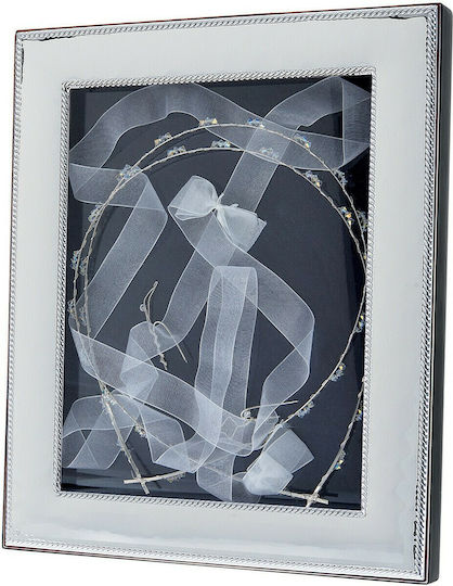 Prince Silvero Cutie pentru Coroană de Nuntă Rama foto Dreptunghiulară Silver/Black 25x20εκ.