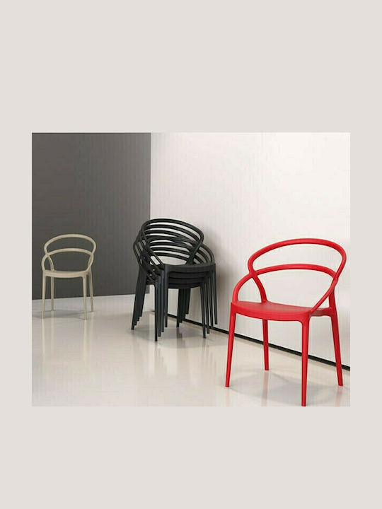 Outdoor Chair Polypropylene Pia Red 54x56x82cm