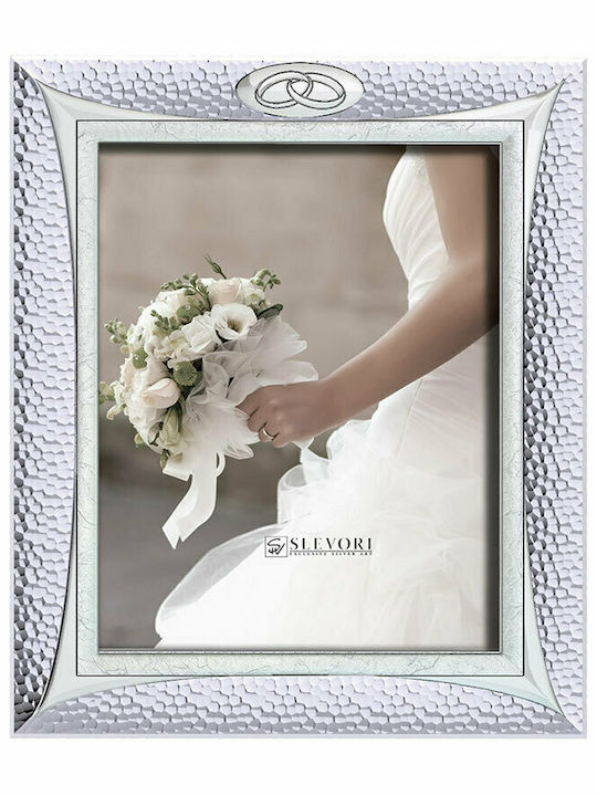 Slevori Wedding Rings Tabletop Rectangle Wedding Crown Case / Photo Frame Ασημί-Καφέ 25x20cm