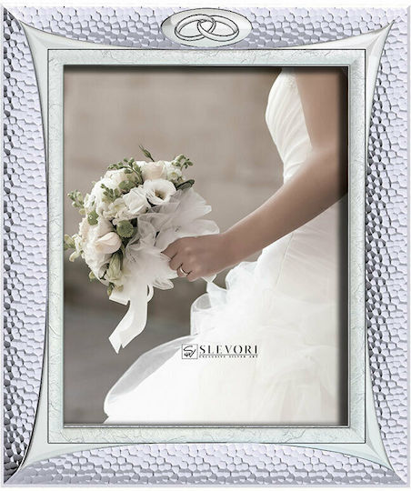 Slevori Wedding Rings Tabletop Rectangle Wedding Crown Case / Photo Frame Ασημί-Καφέ 25x20cm