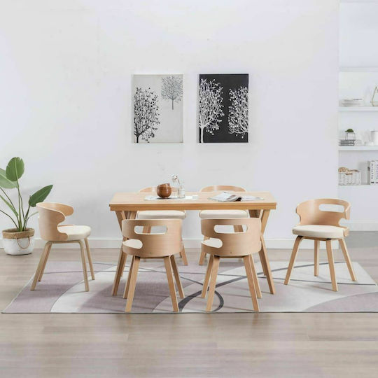 Dining Room Wooden Chair Cream 48x46x68cm 6pcs