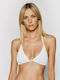 Guess Padded Triangle Bikini Top White Floral