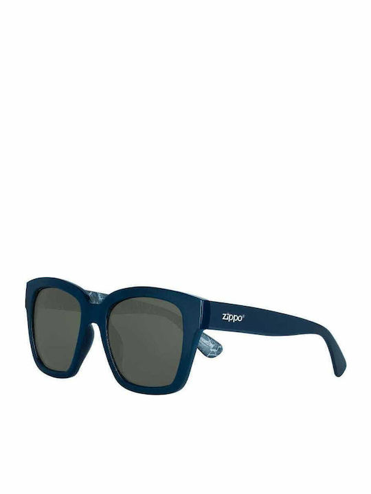 Zippo Women's Sunglasses with Blue Plastic Frame and Black Lens OB92-03