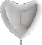 Balloon Foil Jumbo Valentine's Day Heart Silver 90cm
