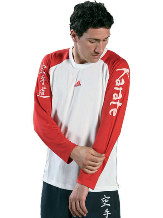 adidas Shirt Karate Long Sleeves Ανδρική Μακρυμάνικη Μπλούζα 7030001 για Karate Λευκή