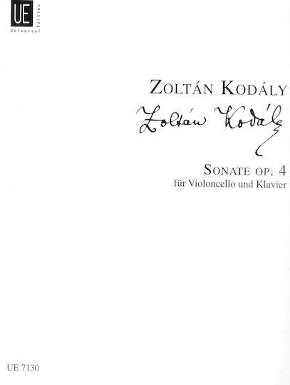 Universal Edition Kodaly - Sonate Op.4 for Cello and Piano