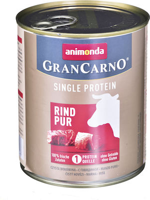 Animonda Grancarno Single Protein Canned Gluten Free Wet Dog Food with Calf 1 x 800gr