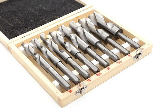 Kraft & Dele Set of 8 HSS-Co 14-25.5mm Drills Cobaltium with Cylindrical Shank for Metal και Wood