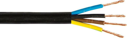 VK Lighting Καλώδιο Ρεύματος με Διατομή 4x0.75mm² σε Μαύρο Χρώμα 1m