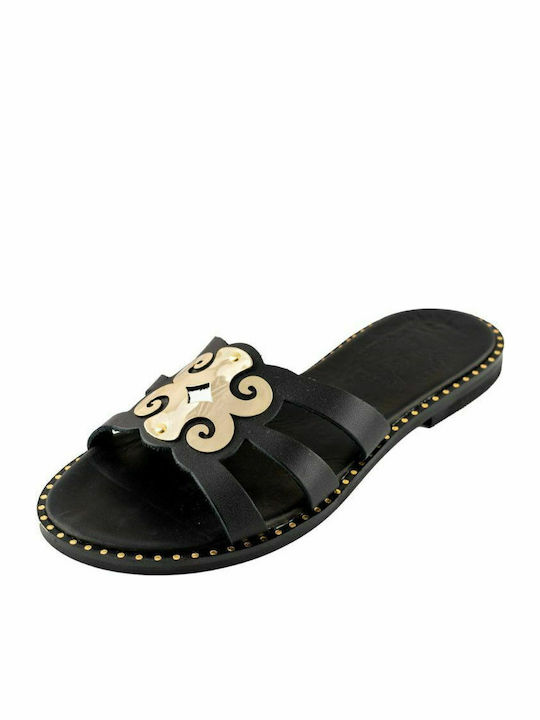 KOUROS LEATHER SANDALS-27-21-BLACK