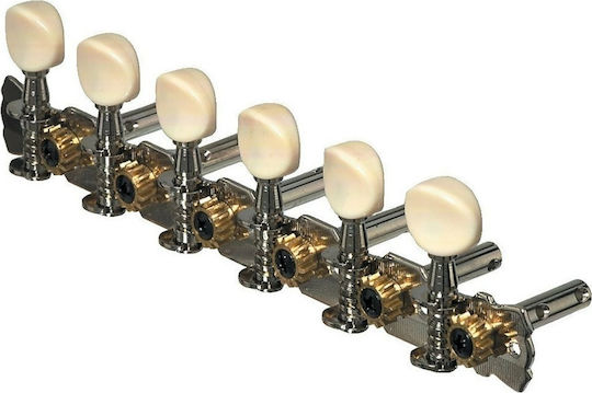 Gewa Tuning Pegs For Acoustic Guitar Fire&Stone 12-String Guitar Buttons Silver Cream Buttons/Nickel