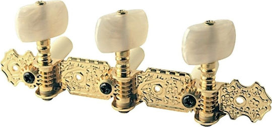 Gewa Κλειδιά για Κλασική Κιθάρα Fire&Stone Classical Guitar Tuning Machines Gold Perloid Buttons/Gold